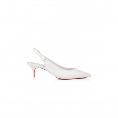CHRISTIAN LOUBOUTIN SPORTY KATE SLING 55 MM SLING BACK PUMPS-NAPPA LEATHER-BIANCO-WOMEN 3240004W302